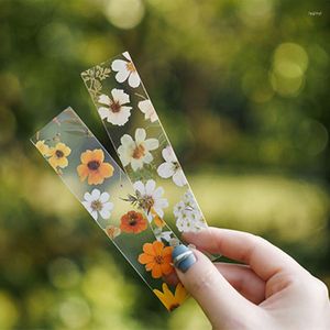 Vintage Flower Butterfly Bokmärke Reading Book Tool School Creative Stationery Transparent PVC Eesthetic Student