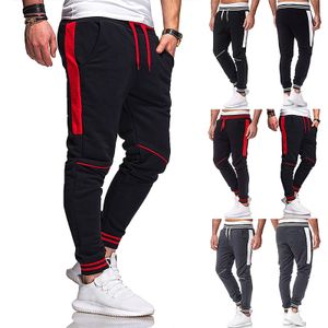 Mens Pants Fashion Men High midja Splicing Casual Pocket Fitness Sports Trouser Skinny Joggers Bodybuilding Training SweatpantsG3 230328