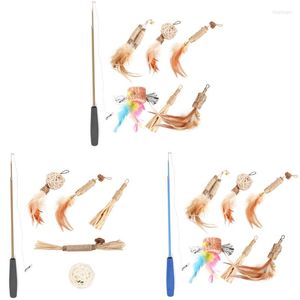 CAT Toys Cats Teaser Wand and Anexments Kits Feather Stick Substitui