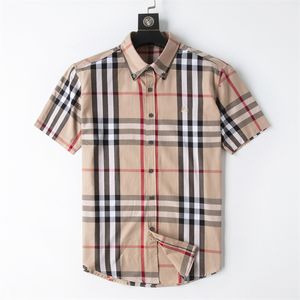 Summer Men's Shirts designer Fashion classic comfortable casual business 100% cotton plaid men's formal shirt plus S-3XL