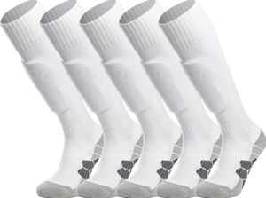 Knee High Soccer Socks Men's Team Sport Cushion Long Socks Football Calf Shin Pads for Kids Youth Adult White Black Blue Yellow