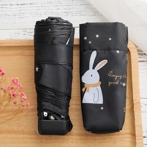 Paraplyer Kids Mini Pocket Paraply Anti-UV Windproect Folding Compakt Rain Children Cartoon