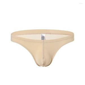 Unterhose Sexy Ice Silk Herrenunterwäsche Bulge U Convex Bag Panties Atmungsaktiver Bikini Niedrige Taille Ultradünne Cueca Smooth Slips