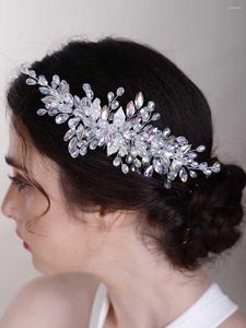 Headpieces 10 färg lyxiga strass med kristallhair kam handgjorda tjej bankett mode party bröllop romantisk brud hår tillbehör