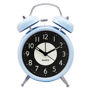 Orologi Accessori Altro Sveglia da 4 pollici Twin Bell Senza ticchettio Camera da letto silenziosa Dormiente pesante Rotondo Super rumoroso Desktop Studente Batteria funzionante