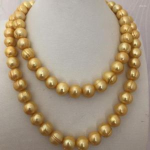 Kedjor Fotunning 10-12mm South Sea Barock Gold Pearl Necklace 38 tum 14k