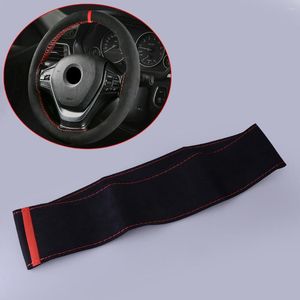 Steering Wheel Covers Car Universal 38cm 15" DIY Cover Protector Wrap Trim Hand Sewing Needle Thread Suede Leather