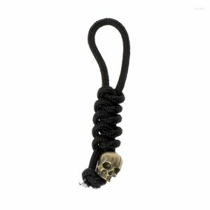 Keychains Trendy Skeleton Skull Pendant For Key Chain Braided Rope Head Keychain Accessories Gift Friends Colleague