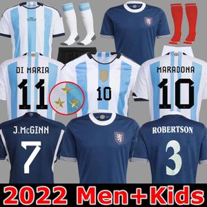 3 نجوم 2022 الأرجنتين كرة القدم قمصان اسكتلندا اسكتلندا الـ 150 نسخة لاعب الذكرى السنوية مارادونا دي ماريا ج.