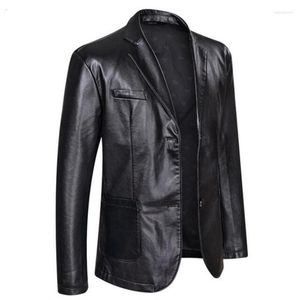 Men's Suits Men Blazer Jackets PU Leather Jacket Fashion Suit Male Outwear Plus Size 5XL 6XL 7XL