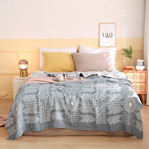 Blankets Cotton Gauze Thin Summer Cooling Towel Blanket Bedspread on Bed Plaid Picnic Blanket Sofa Bedding Coverlet Sleeping Nap Quilt 230329