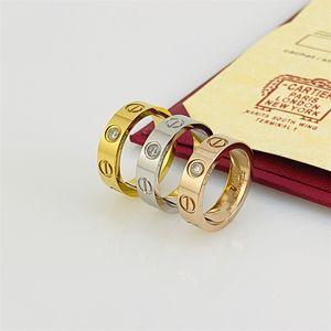 23ss 3color Love Ring 5mm Luxus Schmuck Midi Ringe für Frauen Titan Stahl Vergoldet Prozess Mode Accessoires Nie Verblassen Nicht Allergiker Shop