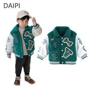 Jackets Jaket Anak anak Parka Katun 2 7 Tahun Huruf untuk Perempuan Mantel Mode 2023 Pakaian Laki laki 230329