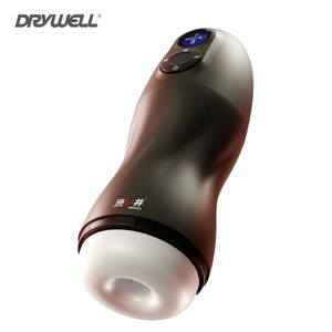 Masturbators DRYWELL Smart Sex Robot for Men Vacuum Oral Sex Sucking Automatic Male Masturbator Heating and Moaning Adult Goods for Men 230328