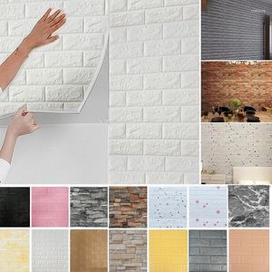 Wall Stickers 38X35cm 3D Brick Wallpaper For Living Room Bedroom TV Decor XPE Foam Waterproof Self Adhesive