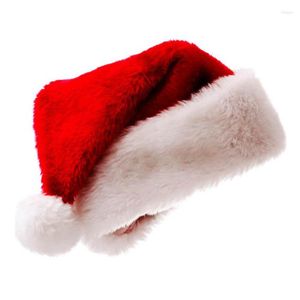 Рождественские украшения 4PCS Годы Cap Party Santa Hats Red и White с шариком для костюма Claus