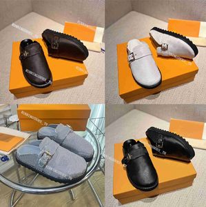 Louies Vuttion Sandal Designer Easy Slippers Cosy Flat Comfort Clogs Sandals Fashion Calfskin Sandal Women Men Slipper Classic Presbyopia Luis Viton Lvse Shoe 0CAT