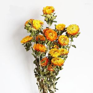 装飾的な花1bouquet天然カラフルなパイナップルchrysanthemumドライフラワーギフトウェディングホームデコレーションクリエイティブフラワー