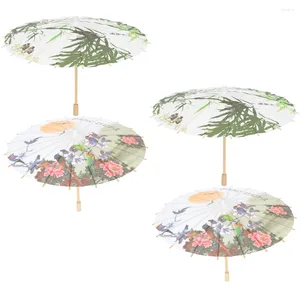 Paraplyer paraply parasol papper silke kinesisk dans bröllop vintage japansk dekorativ klassisk sol vit orientalisk olja oljad asiatisk