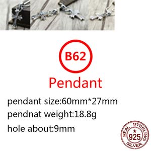 B62 S925 스털링 실버 펜던트 개인화 된 패션 간단한 커플 크리에이티