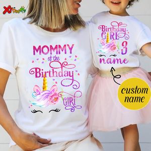 家族をマッチする服装kaus ulang tahun unicorn anak perempuan pakaian baju cocok pesta keluarga setelan nama pribadi untuk anak 230329