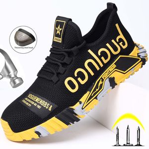 Dress Shoes Fashion Safety With Steel Toe Cap Work Sneakers Men Women PunctureProof Boots Footwear 230329