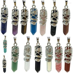 Pendant Necklaces Lapis Lazuli Tiger Eye Opal Howlite Crystal Aventurine Dragon Bead 1Pcs PWB771