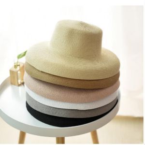 Wide Brim Hats Plain Women Sun Hat Straw Cap French Style Vintage Bell-shaped Summer Blank Female And Caps Beach Panama