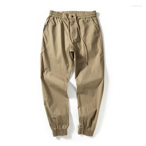 Pantaloni da uomo Primavera e autunno Moda per il tempo libero da uomo Cotone sciolto Elastico in vita sottile Cintura piede