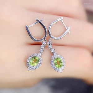 Hoop Earrings Natural Real Green Peridot Luxury Earring 4 5mm 0.5ct 2pcs Gemstone 925 Sterling Silver Per Jewelry Fine X22837