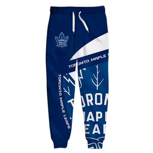 Pantaloni da uomo Toronto Pantaloni sportivi da uomo casual blu bianco con cuciture geometriche con stampa digitale Maple Leafs 230328