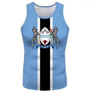 Canotte da uomo Botswana Gilet Free Custom Made Name Bwa Country Print Po T-shirt senza maniche Bw Nation Flag English College Logo Nero