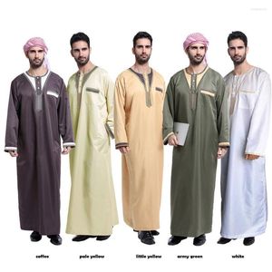 Этническая одежда Саудовская Аравия Мужчины Абая Дубай с длинным рукавом Тобе Тесеттур Эльбиз Арабиш Джеллаба Хомм Мусульманские мальчики Кафтана