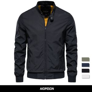 Męskie kurtki Aiopeson Solid Color Baseball Jacket Men Casual Stojak Bomber Męskie kurtki jesień Wysokiej jakości szczupłe kurtki dla mężczyzn 230329