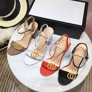 2023 women luxury designer Shoes High heeled sandals Classic fashion leather womens Dance shoe sexy heels Suede Lady Metal Belt buckle Thick Heel Woman shoes With box
