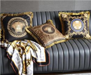 "V" Letters Throw Pillow 45x45cm Cashmere Luxury Designer Pillow With Tassel Designer Cushion pillow WithCore Jacquard Sofa Bed Wool pillow For Sales