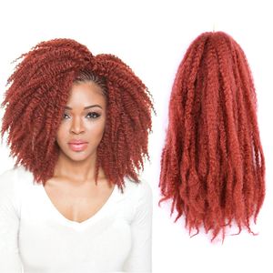 Synthetic Marley Braids Hair 99J 350 Kenya Soft Afro Kinky Crochet Hair Extension Jamacain Twist Braid Marley Braids