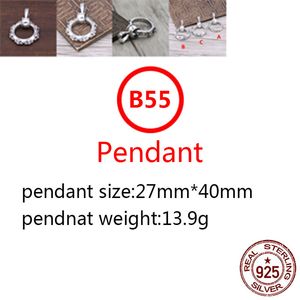 B55 S925 Sterling Silver Pendant Personligt mode Simple Par Creative Eternal Flower Letter Net Red Hip Hop Punk Style Jewelry Lover Gift