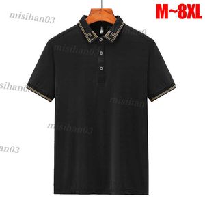 Polos masculinos tamanho grande camisas polo masculinas de manga curta respirável para golfe camiseta masculina 8xl 7xl grande mais designer de moda Y2303