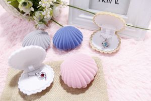 Beliebte Sea Shell Form Schmuck Geschenkbox Mode Nette Schmuckschatulle Ohrringe Ring Anhänger Halskette Boxen Schmuck Aufbewahrungsboxen Party Geschenke q10