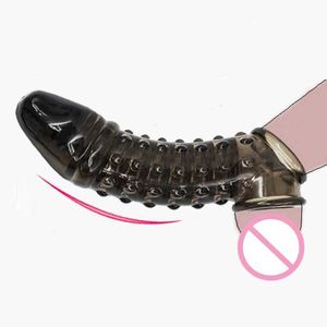Adult Products Male Reusable Penis Sleeve Testis Bondage Cock Extender Ring with Scrotum Rings Erection Erotic for Men