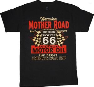 Men's T-skjortor RT 66 skjorta ruttskylt t-shirt för män tee biker road trip usacool casual pride unisex mode tshirt