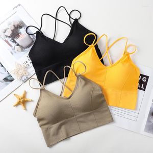 Yoga Outfit Women Breathable Sports Bra Anti-sweat Fitness Tube Top Seamless Shockproof Crop Push Up Gym Workout Underwear