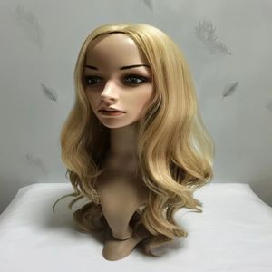 Synthetic Wigs Long Wavy Wig Vigorous Ombre Light Brown Blonde For Black Women Middle Part Natural Heat Resistant