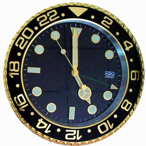 Мужские часы на стенах Super Silent Womenwatch роскошные настенные часы Металлический современный дизайн Большой настенный часы дома из нержавеющая сталь светящиеся часы Дата будет работать 912