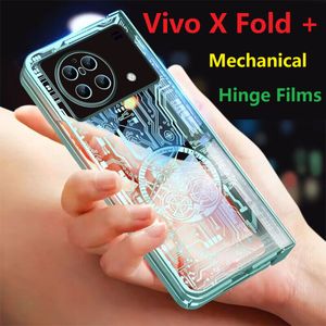 in vivo x foldとケースガラスフィルムスクリーンプロテクターヒンジ保護カバーのメッキ機械的ケース