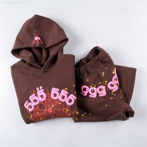 Luvtröjor för herr Sweatshirts Junior Hoodie Set Pojkar Flickor Hög kvalitet Sp5der 555555 Sweatshirts med skumtryck