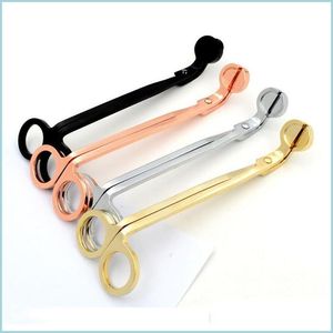 Scissors Stainless Steel Snuffers Candle Wick Trimmer Rose Gold Cutter Oil Lamp Trim Scissor Drop Delivery Home Garden Tools Hand Dh1Vq