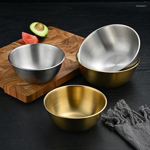 Bowls Household Stainless Steel Salad Bowl With Scale Korean Ramen Noodle Fruits Mixing Kitchen Tableware Dishes Utensils