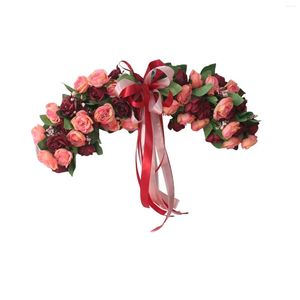 Flores decorativas de 50cm de arco de casamento pendurado na coroa de portas florais para decoração de cenário de casa